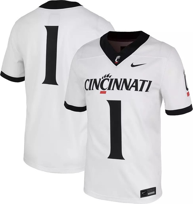 Men's Cincinnati Bearcats ACTIVE PLAYER Custom White Stitched Football Jersey